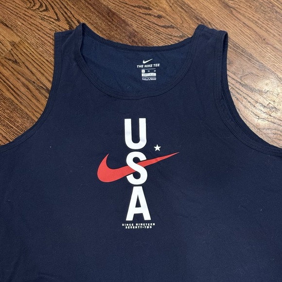 Nike Dri-FIT Team USA Olympics Training Tank Top Navy Mens XL Very Nice!! - Picture 2 of 4